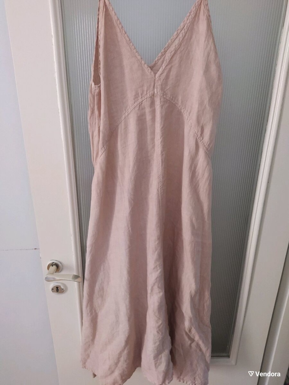 Zara | 100% Linen Midi Dress - Blush Pink
